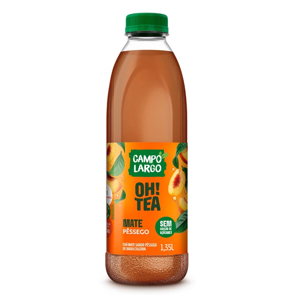 CAMPO LARGO CHÁ MATE SABOR PESSÊGO 1,35L
